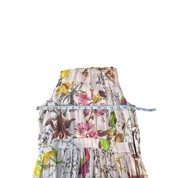 Anthropologie Purple Floral Sleeveless Flowy Ruffle Hermia Midi Dress Size 10 - Picture 11 of 13